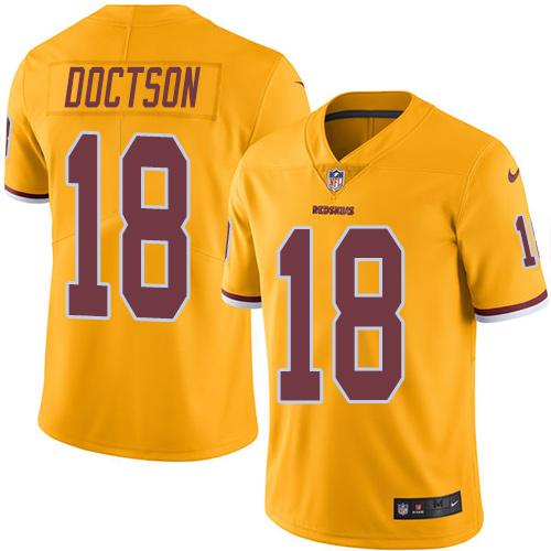 Nike Redskins #18 Josh Doctson Gold Youth Stitched NFL Limited Rush Jersey - Click Image to Close